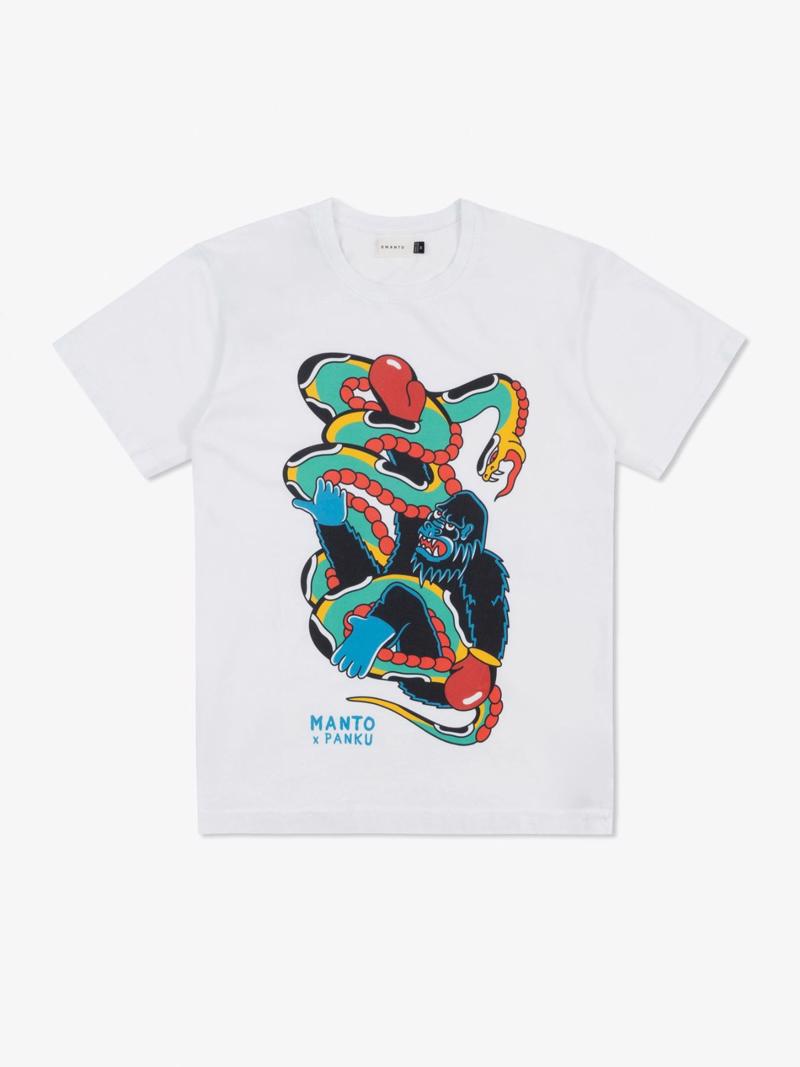 MANTO X PANKU struggle tshirt- WHITE